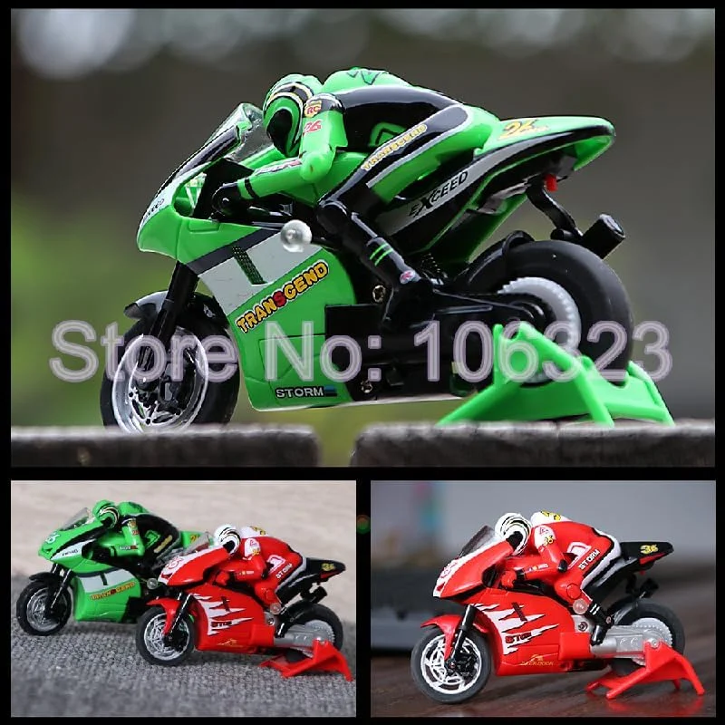 موتورسیکلت بدلکاری فانتزی آماده حرکت، مینی موتور سیکلت کنترلی رادیویی، مسابقه درگ، ترمز پرشی (قرمز)