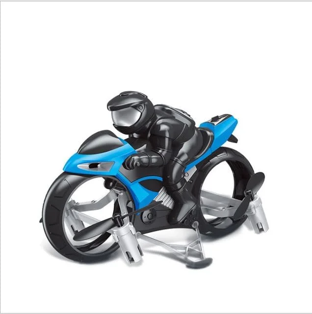 موتورسیکلت بدلکاری آرسی 2 در 1 زمینی هوایی 2.4 گیگاهرتز، موتورسیکلت آفرود پرنده با چرخش 360 درجه، دریفت، مدل بدون سر