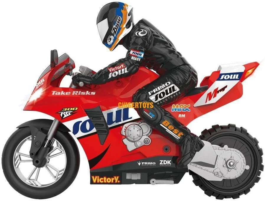 موتورسیکلت کنترلی تعادلی 1:6 با سرعت بالا 20 کیلومتر بر ساعت و قابلیت دریفت 360 درجه، مناسب هدیه تولد کودکان (آبی)