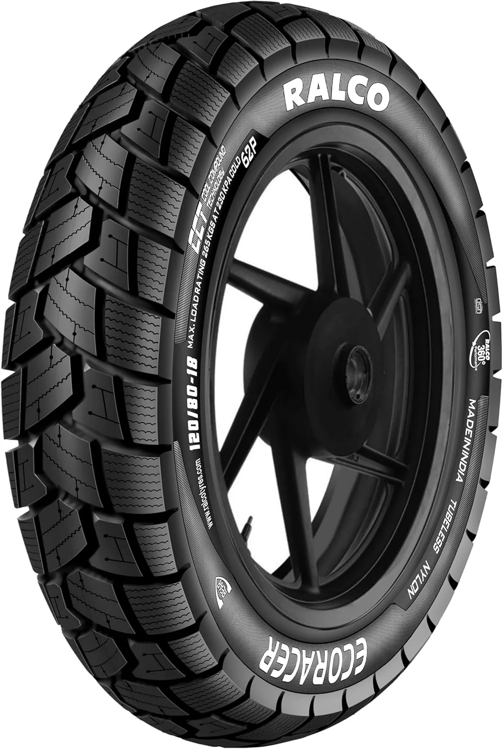 رالکو 3.00-18 Eco Racer 6 PR موتورسیکلت عقب تیوبلس، 3 اینچ، 80