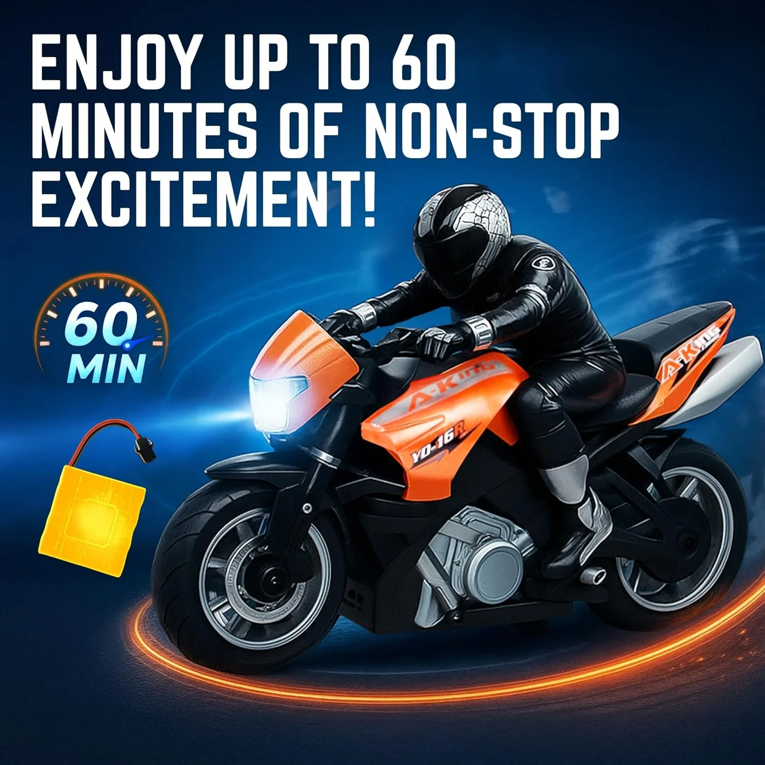 موتورسیکلت بدلکاری کنترلی 2.4G با فیگور راننده، مقیاس 1:10، سرعت بالا، مناسب برای مسابقات خارج از جاده با قابلیت چرخش 360 درجه و ضد ضربه (نارنجی) موتورسیکلت بدلکاری کنترلی 2.4G با فیگور راننده، مقیاس 1:10، سرعت بالا، مناسب برای مسابقات خارج از جاده با قابلیت چرخش 360 درجه و ضد ضربه (نارنجی)