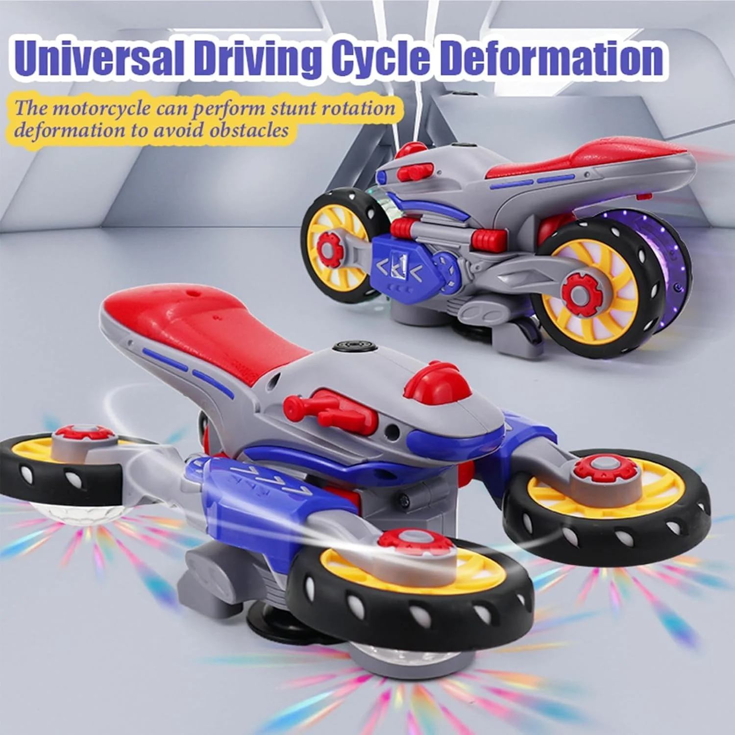 موتورسیکلت تغییر شکل دهنده با نور و موسیقی، اسباب بازی جدید موتورسیکلت تغییر شکل دهنده برقی با نور و موسیقی، موتورسیکلت تغییر شکل دهنده، اسباب بازی تعاملی ماشین پیچشی چرخان 360 درجه برای کودکان (1 عدد) موتورسیکلت تغییر شکل دهنده با نور و موسیقی، اسباب بازی جدید موتورسیکلت تغییر شکل دهنده برقی با نور و موسیقی، موتورسیکلت تغییر شکل دهنده، اسباب بازی تعاملی ماشین پیچشی چرخان 360 درجه برای کودکان (1 عدد)