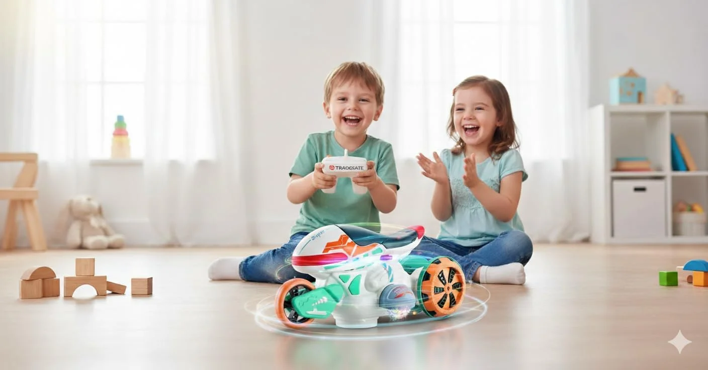 موتور سیکلت دریفت الکتریکی 360 درجه، چراغ های LED و جلوه های صوتی، موتور بدلکاری متحول شونده با چرخ چرخان، 24.2 x 12.8 سانتی متر، 3 سال به بالا موتور سیکلت دریفت الکتریکی 360 درجه، چراغ های LED و جلوه های صوتی، موتور بدلکاری متحول شونده با چرخ چرخان، 24.2 x 12.8 سانتی متر، 3 سال به بالا