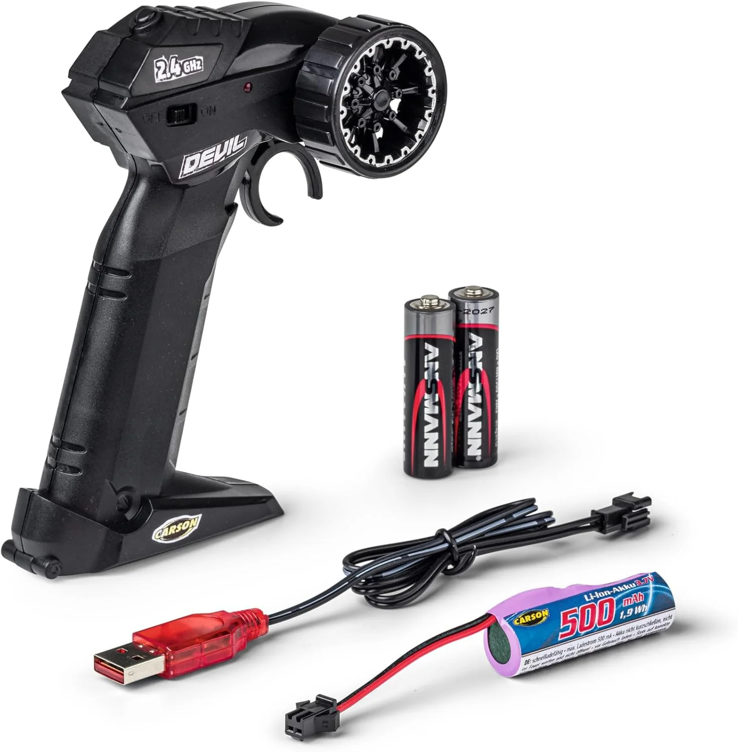 موتورسیکلت آرسی کارسون مدل 500404281 Devil Bike 100% RTR قرمز - موتورسیکلت کنترل از راه دور، 50 دقیقه زمان رانندگی، هدیه برای کودکان، ماشین آرسی، اسباب بازی آرسی، ماشین کنترل از راه دور