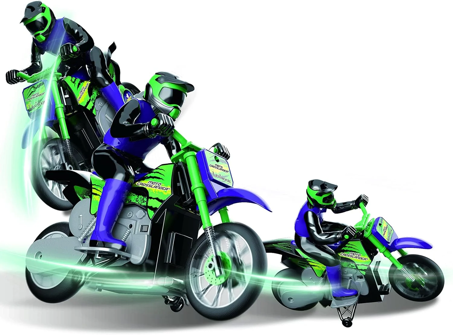 موتورسیکلت آفرود کنترلی Lexibook Crosslander®، تا 12 کیلومتر در ساعت، تعادل عالی، جلوه های نوری، دریفت های دیوانه وار، شتاب سریع، کنترل از راه دور ارگونومیک، قابل شارژ، RC18 موتورسیکلت آفرود کنترلی Lexibook Crosslander®، تا 12 کیلومتر در ساعت، تعادل عالی، جلوه های نوری، دریفت های دیوانه وار، شتاب سریع، کنترل از راه دور ارگونومیک، قابل شارژ، RC18