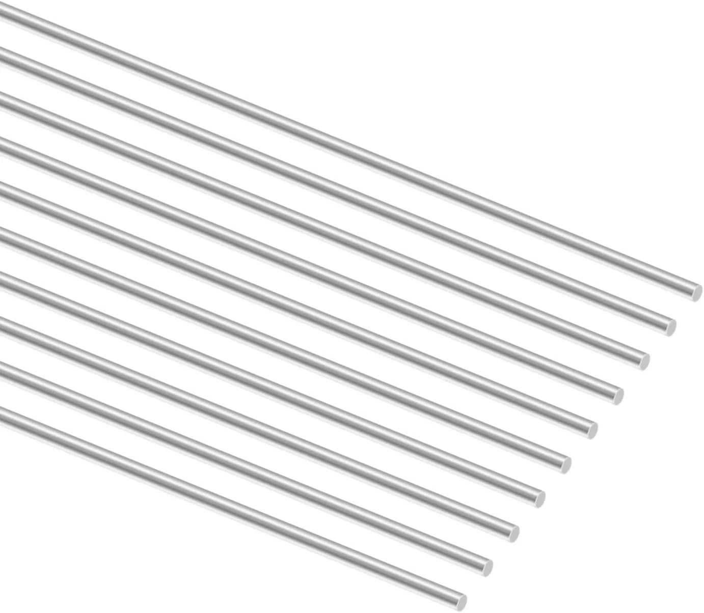 ۱۰ عدد میله شفت گرد فلزی مستقیم مدل استیل ضد زنگ ۲ میلی‌متری در ۳۰۰ میلی‌متری برای ماشین آرسی، هلیکوپتر آرسی و هواپیما