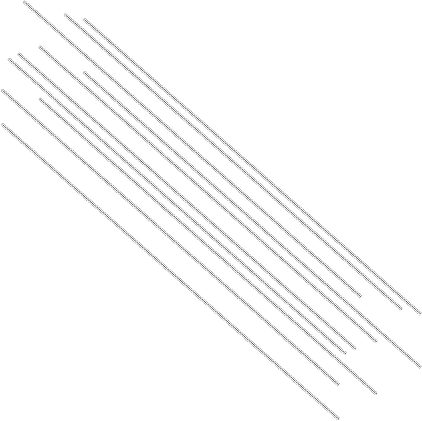 ۱۰ عدد میله شفت گرد فلزی مستقیم مدل استیل ضد زنگ ۲ میلی‌متری در ۳۰۰ میلی‌متری برای ماشین آرسی، هلیکوپتر آرسی و هواپیما