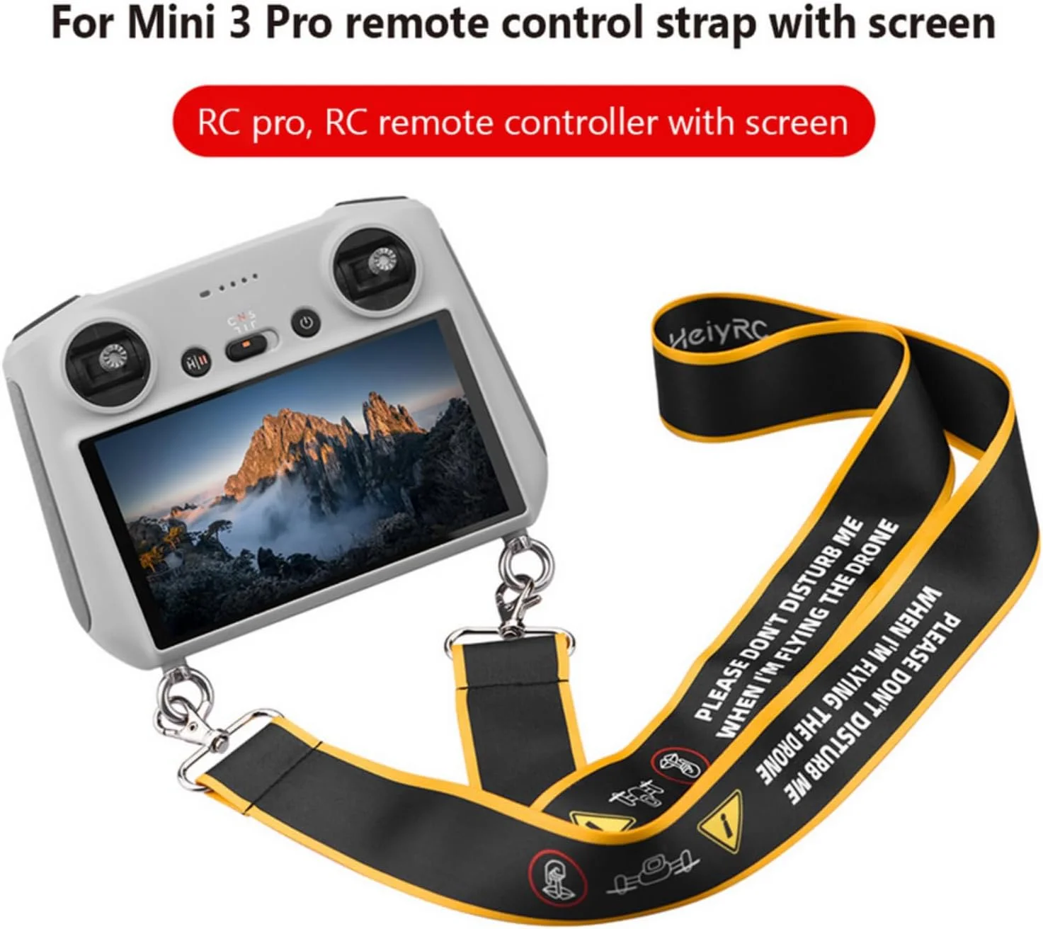 بند گردنی نرم با صفحه نمایش کنترل از راه دور RC مدل SKEIDO طول 58 سانتی متر، سازگار با لوازم جانبی DJI MINI 3 PRO RC