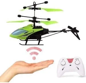 هلیکوپتر کنترلی پلاستیکی مناسب برای پسران بالای 6 سال - حسگر کف دست برای استفاده در فضای داخلی و خارجی با چراغ های LED چند رنگ (رنگ ممکن است متفاوت باشد)
