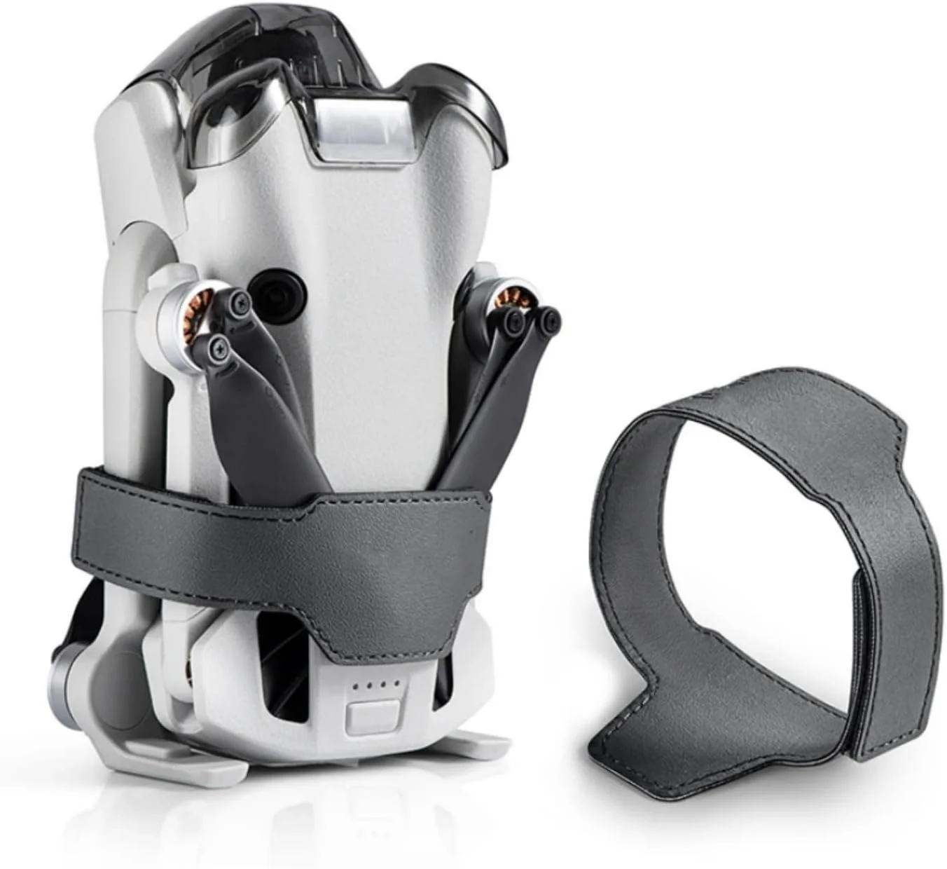 نگهدارنده ملخ SKEIDO برای DJI Mini 4 Pro، تثبیت کننده ملخ، تیغه های پارویی ثابت، محافظ، لوازم جانبی پهپاد با براکت چرمی PU