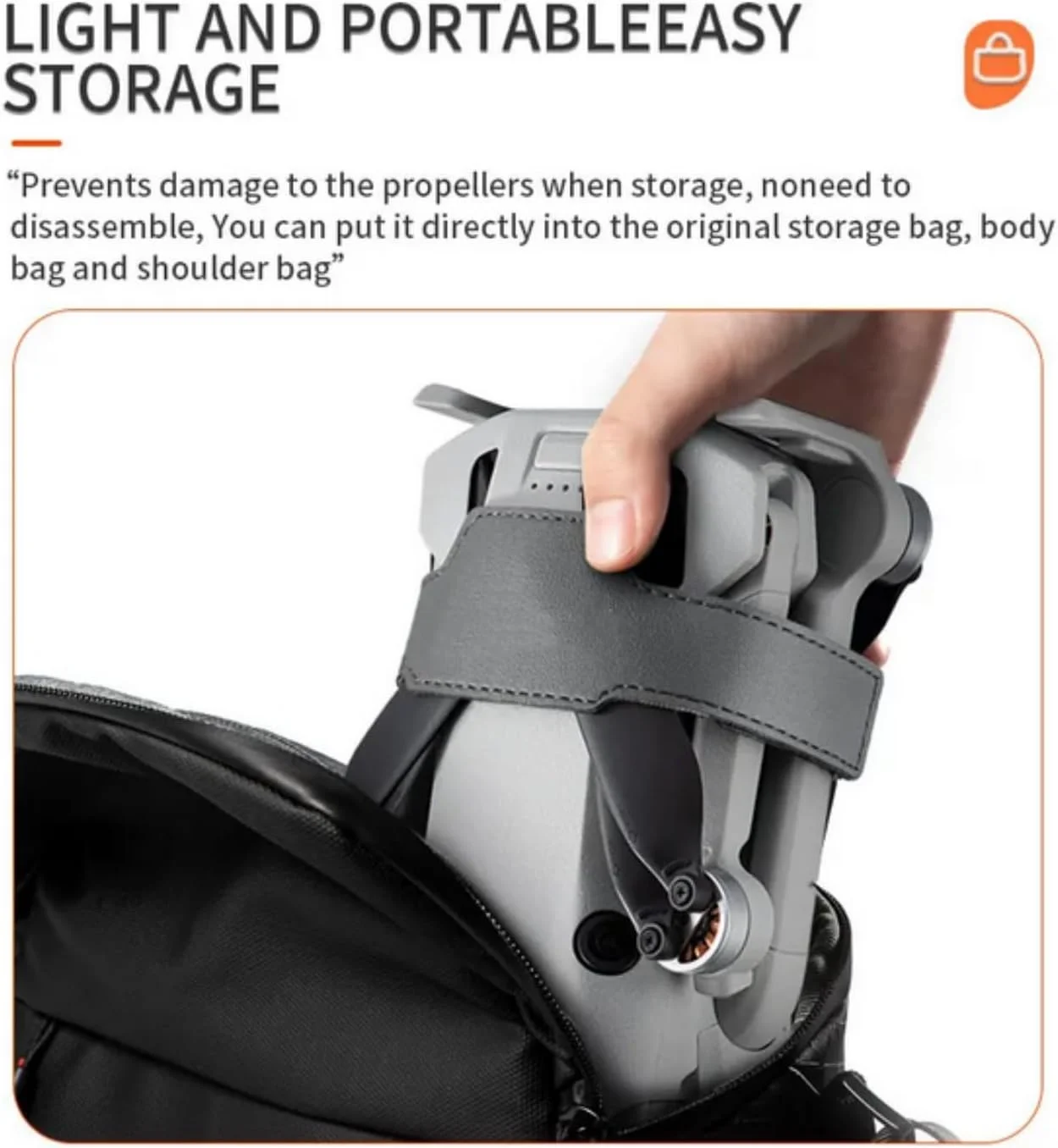 نگهدارنده ملخ SKEIDO برای DJI Mini 4 Pro، تثبیت کننده ملخ، تیغه های پارویی ثابت، محافظ، لوازم جانبی پهپاد با براکت چرمی PU