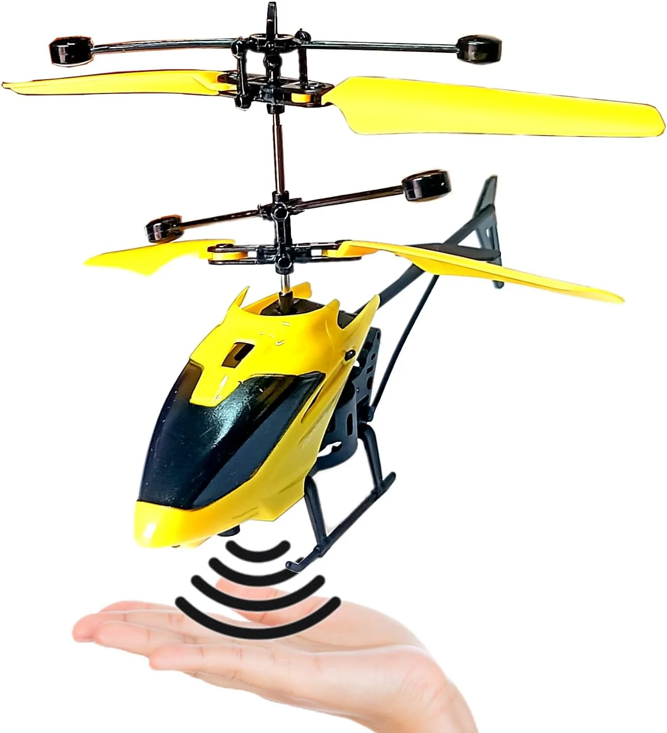 هلیکوپتر کنترلی، کنترل دو حالته، پرواز در فضای داخلی و خارجی، چراغ های ال ای دی، سیستم محافظت از ولتاژ، هلیکوپتر اسباب بازی (زرد)