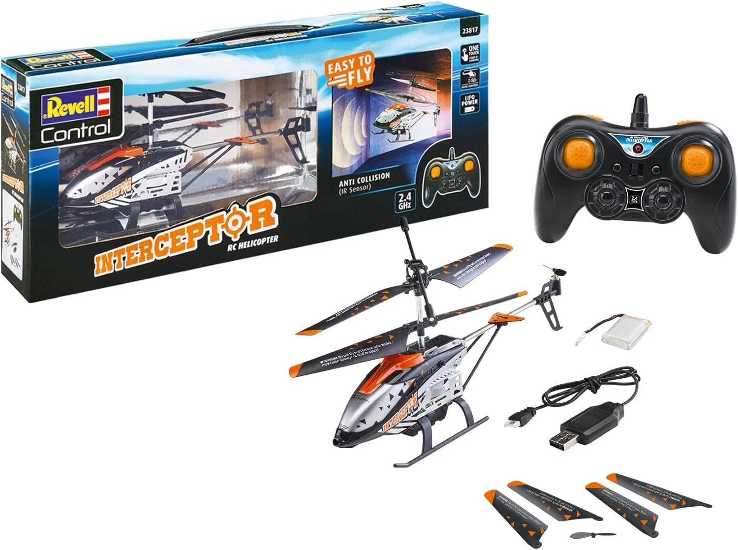 هلیکوپتر مدل کنترل از راه دور Revell Interceptor 23817، چند رنگ