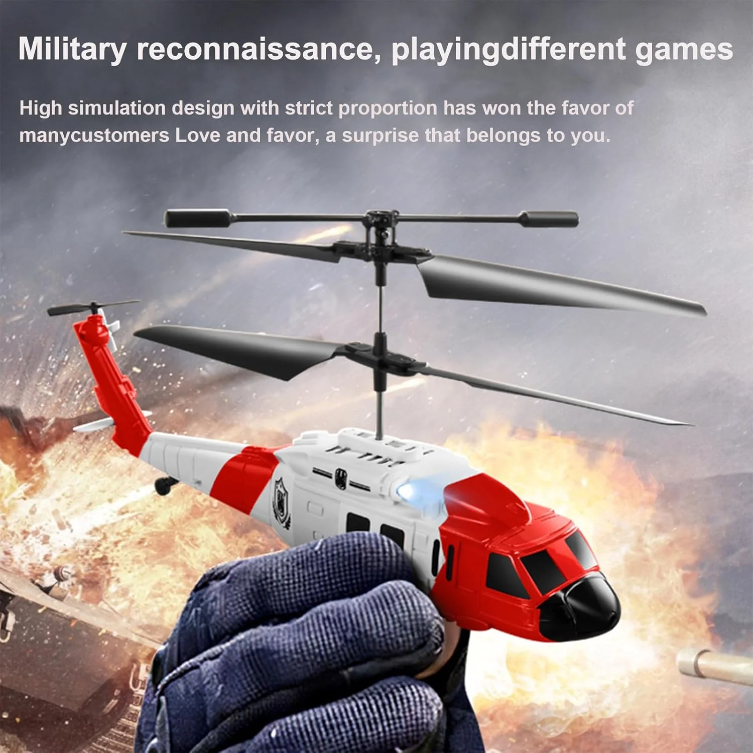 هلیکوپتر کنترلی با قابلیت شناور شدن هوشمند، حسگر حرکتی و اجتناب از موانع، مناسب برای بزرگسالان، کودکان و مبتدیان (قرمز)