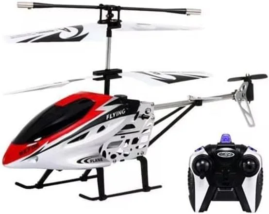 هلیکوپتر کنترلی بدنه فلزی، هلیکوپتر پروازی 2.4 گیگاهرتز با چراغ های LED، قاب آلیاژی بادوام، پرواز پایدار، پرواز آسان برای کودکان و بزرگسالان (قرمز)