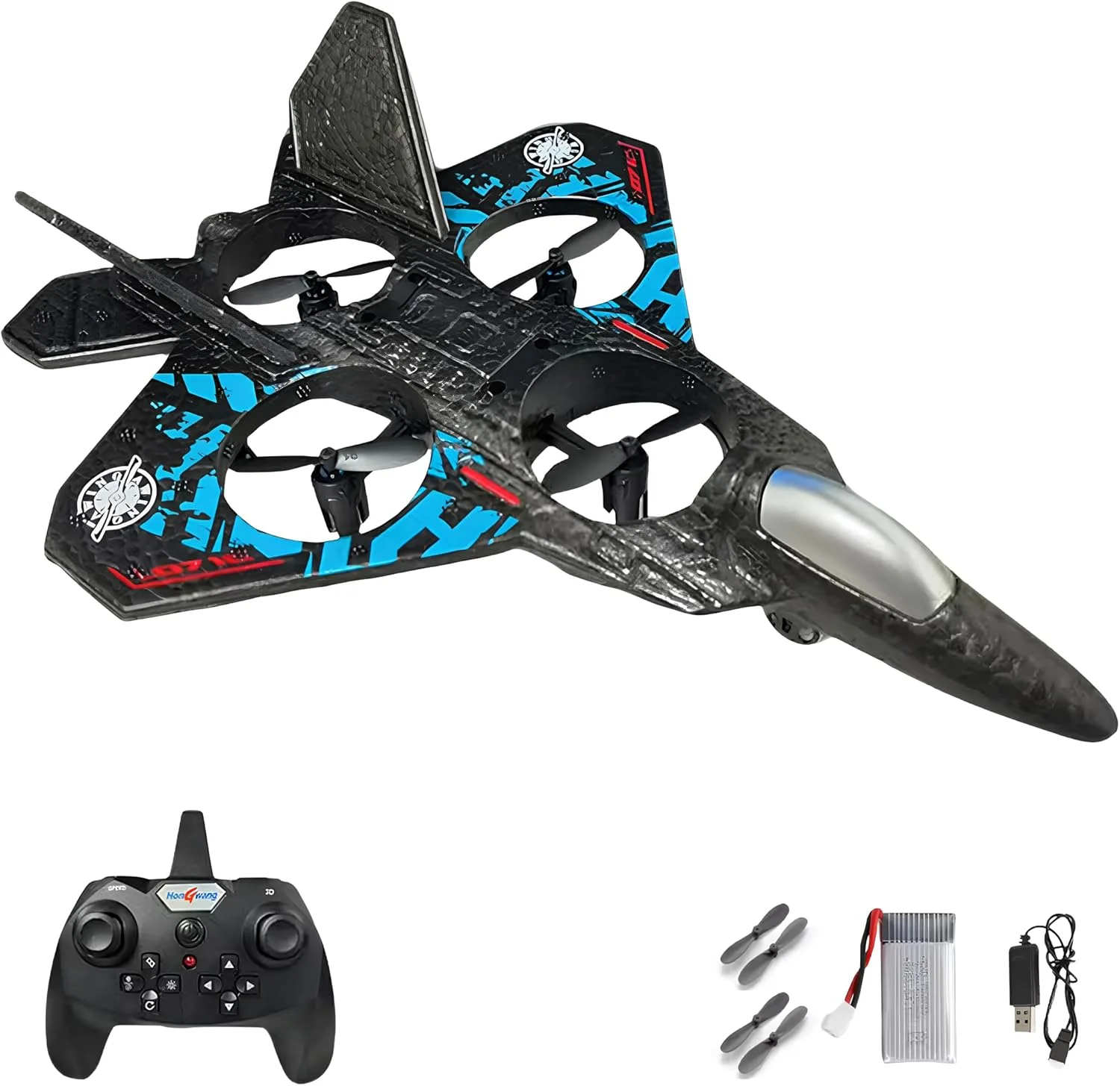 هواپیمای کنترلی از راه دور F22 کوادکوپتر - هلیکوپتر کنترلی - اسباب بازی هدیه برای بزرگسالان و کودکان - شارژر ملخ - آکروباتیک داخل و خارج از منزل