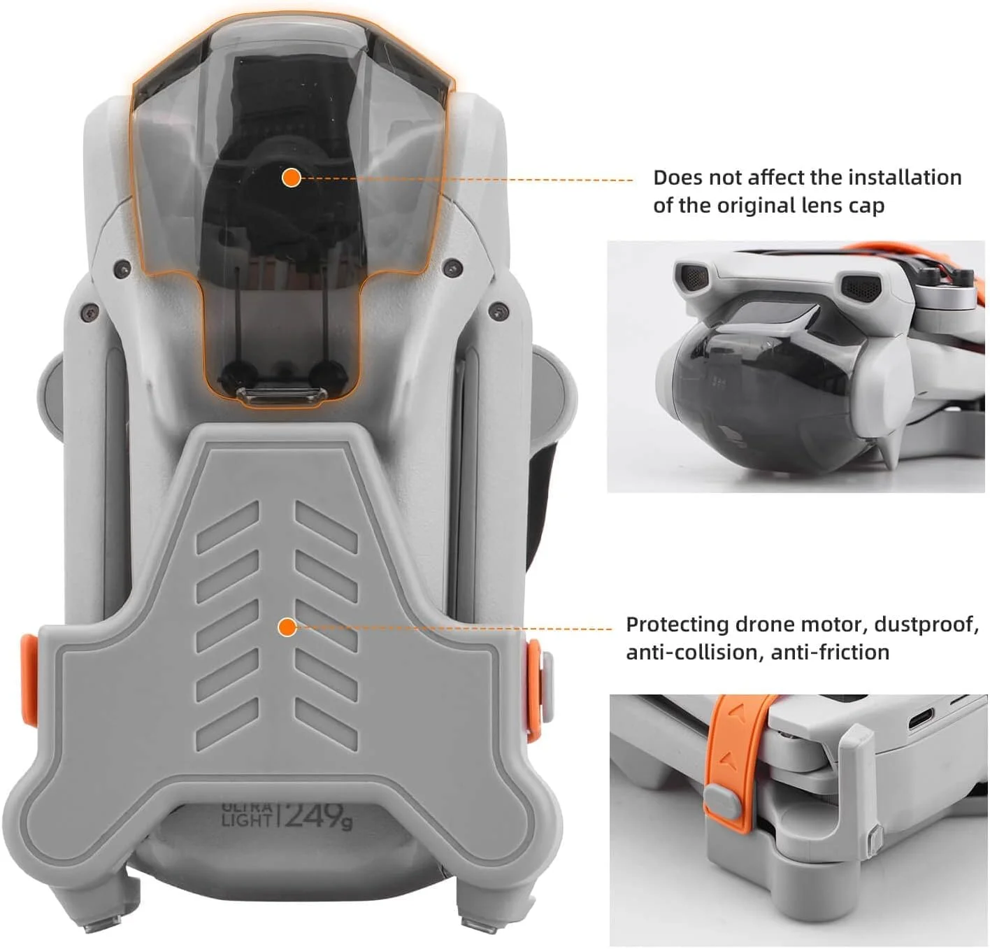 محافظ ملخ MAKINGTEC برای DJI Mini 3 Pro، بند محافظ ملخ لوازم جانبی پهپاد RC، بند ایمنی ملخ پهپاد، محافظ ملخ پهپاد برای DJI Mini 3 Pro (نارنجی)