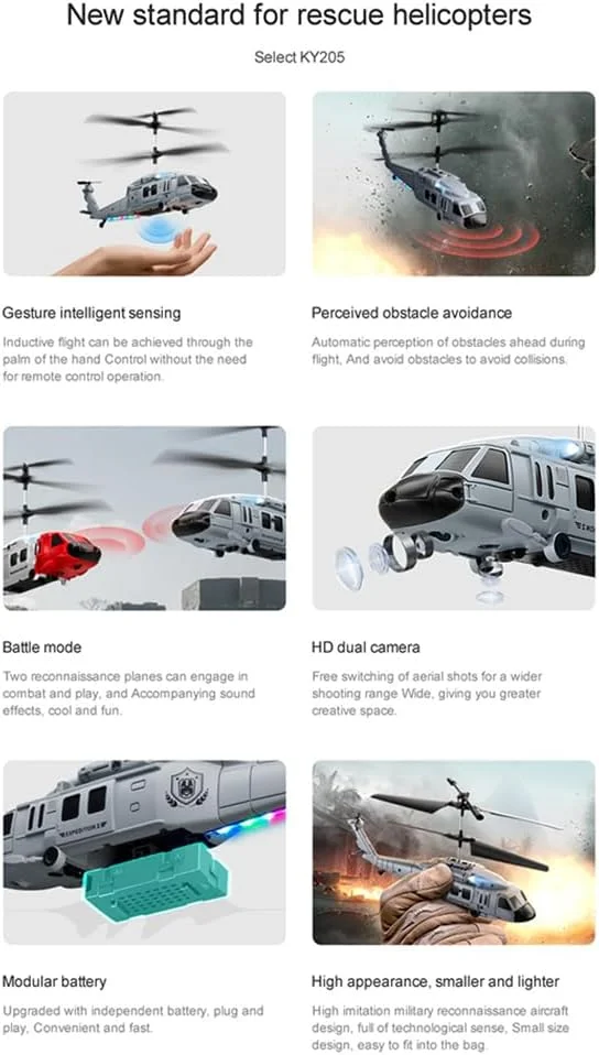 هلی کوپتر کنترلی lilestore، هواپیمای حسگر هوشمند حرکتی با قابلیت اجتناب از موانع، برای بزرگسالان، کودکان و مبتدیان، خاکستری