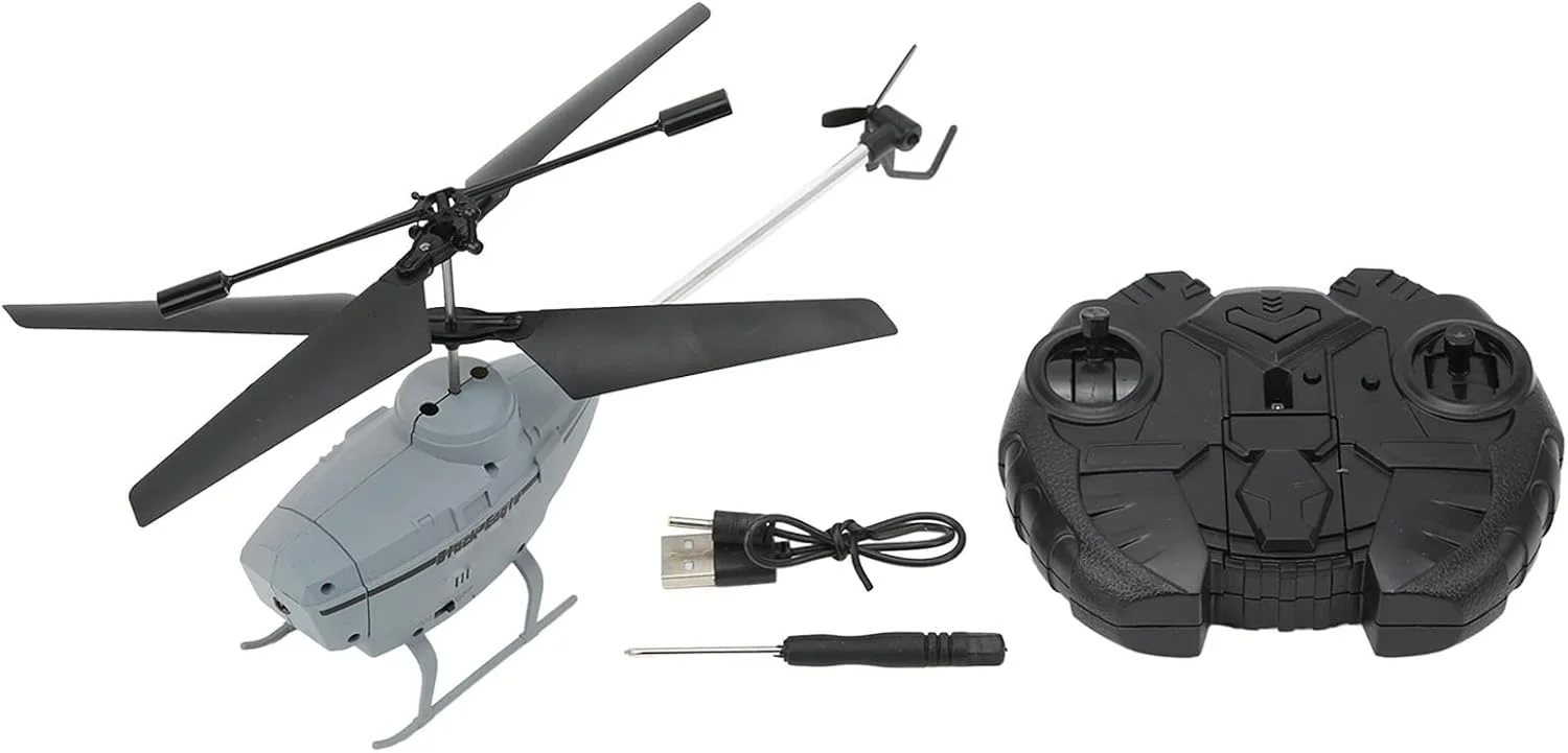 هلیکوپتر کنترلی اسباب بازی با قابلیت اجتناب خودکار از موانع، هواپیمای کنترلی انعطاف پذیر، سبک و مناسب فضای داخلی (خاکستری)