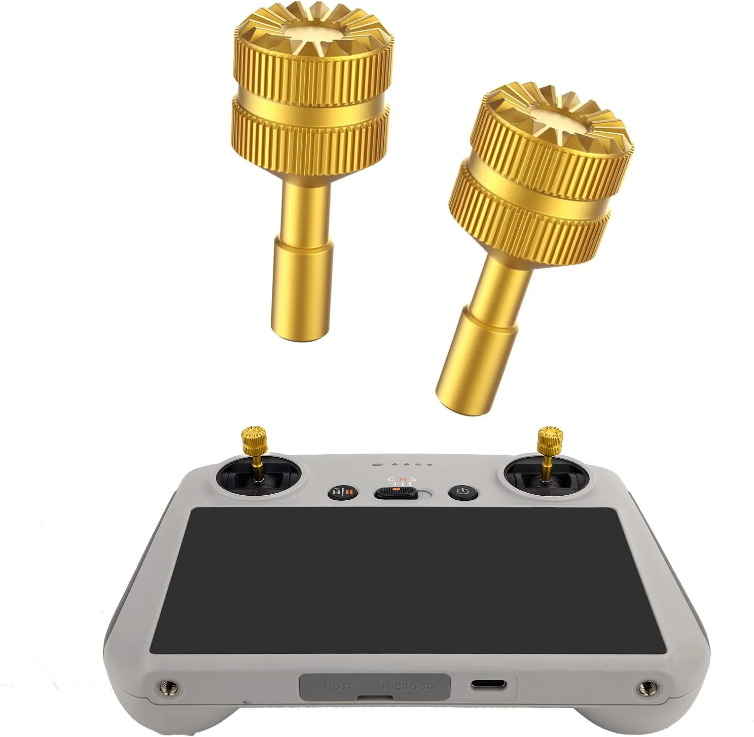 جوی استیک کنترل از راه دور Mini 3 Pro/Air 3 برای DJI RC/RC 2/Mavic 3 Pro/Mini 3/Mini 3 Pro/Mavic 3 Classic/Air 2S، لوازم جانبی جایگزین استیک کنترلر آلومینیومی (طلایی)