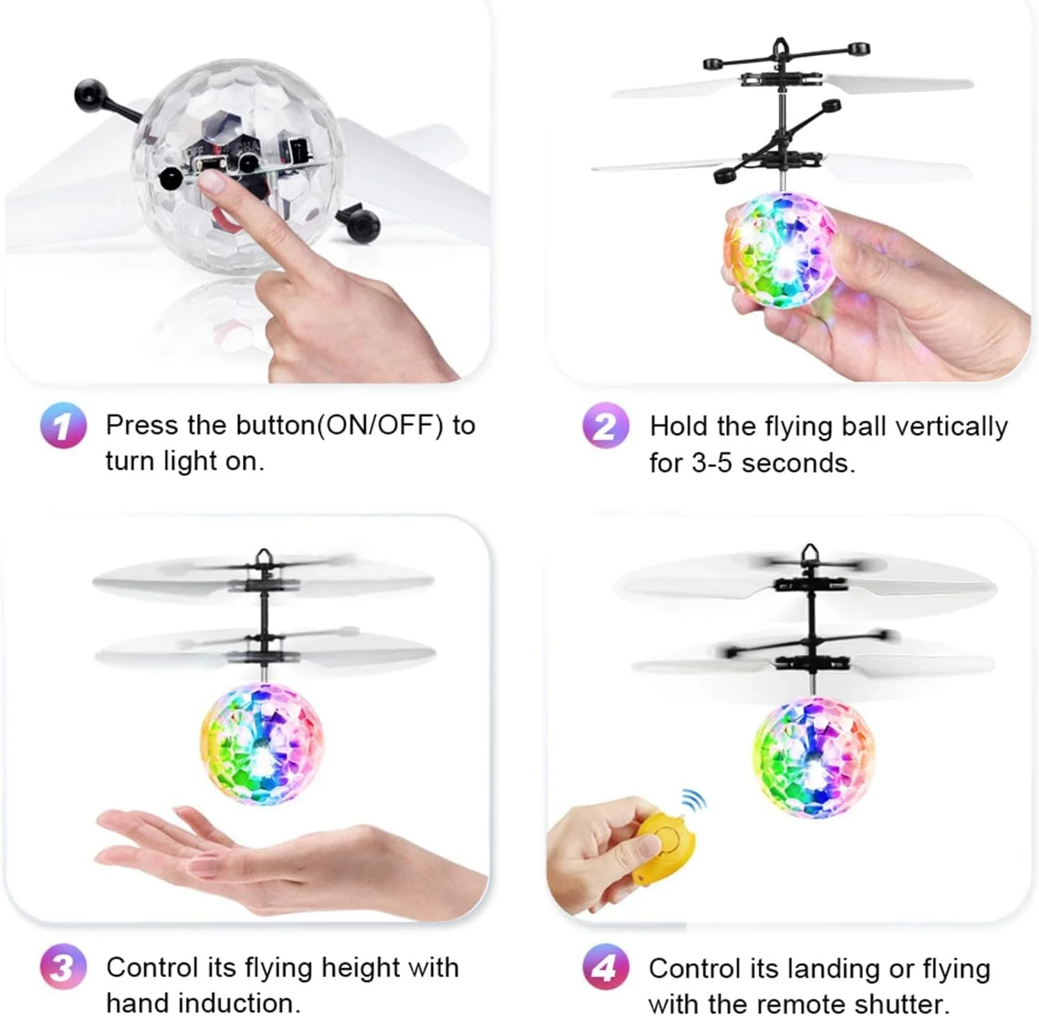 اسباب بازی توپ پرنده، اسباب بازی های RC القایی مادون قرمز هلیکوپتر توپ مینی، اسباب بازی های پرنده روشن بازی های داخلی و خارجی، توپ روشن شارژی مینی اسباب بازی های توپ پرنده یوفو، اسباب بازی برای پسران، دختران