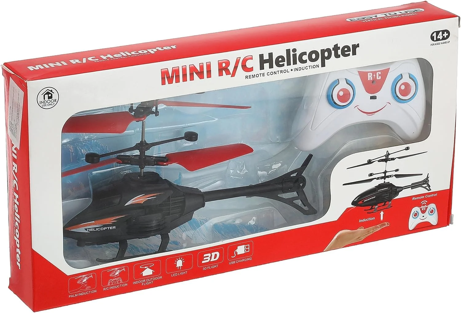 هلیکوپتر کنترلی با سنسور مادون قرمز و کنترل از راه دور، مشکی و قرمز