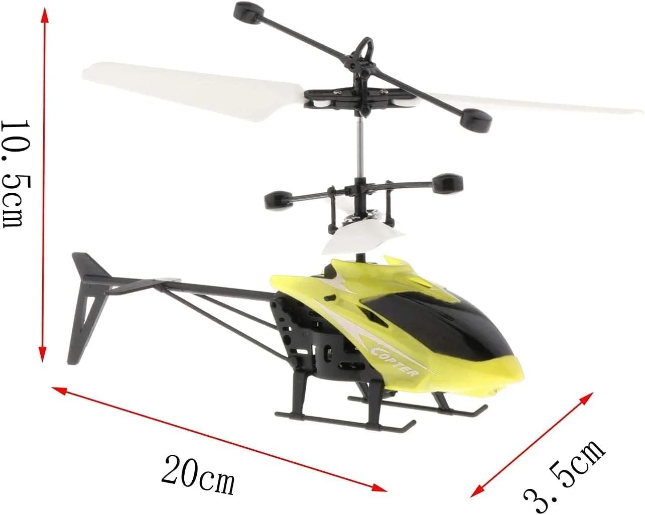 هلیکوپتر اسباب بازی B&K، پرواز با کنترل از راه دور، شناور القایی و کنترل از راه دور، پهپاد القایی مادون قرمز قابل شارژ، چراغ چشمک زن LED مینی (هلیکوپتر زرد)