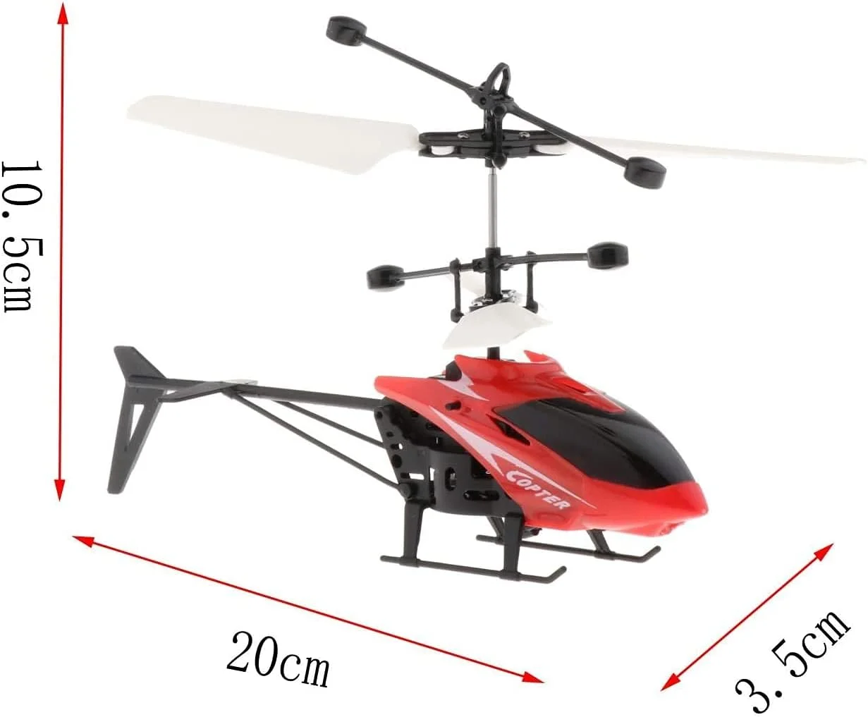 هلیکوپتر اسباب بازی B&K، کنترل از راه دور، پرواز القایی، شناور و کنترل از راه دور، پهپاد القایی مادون قرمز قابل شارژ، چراغ چشمک زن LED کوچک (قرمز)