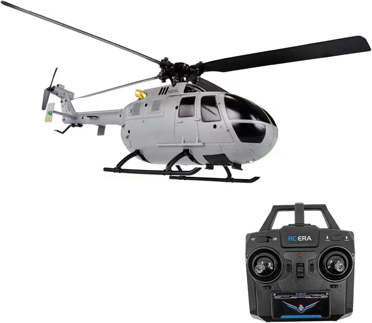 هلیکوپتر کنترلی GoolRC C186، پهپاد کنترلی با ملخ تکی، بدون ایلرون، تثبیت کننده ژیروسکوپ 6 محوره، هواپیمای کنترلی با قابلیت حفظ ارتفاع، مناسب برای دختران و بزرگسالان - خاکستری