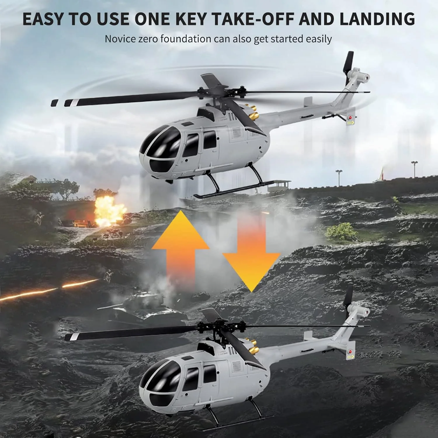 هلیکوپتر کنترلی GoolRC C186، پهپاد کنترلی با ملخ تکی، بدون ایلرون، تثبیت کننده ژیروسکوپ 6 محوره، هواپیمای کنترلی با قابلیت حفظ ارتفاع، مناسب برای دختران و بزرگسالان - خاکستری