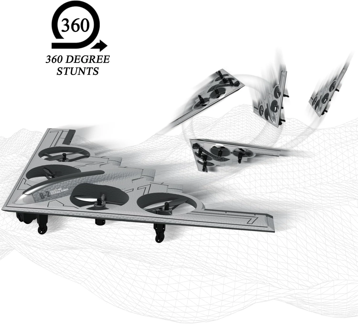 هواپیمای مدل آرسی با دوربین، هواپیمای کنترل از راه دور بمب افکن B-2 Spirit، اسباب بازی جت فوم 6 محوره 2.4 گیگاهرتز RTF برای مبتدیان، چرخش 360 درجه، چراغ های LED، پرواز آسان برای بزرگسالان و کودکان