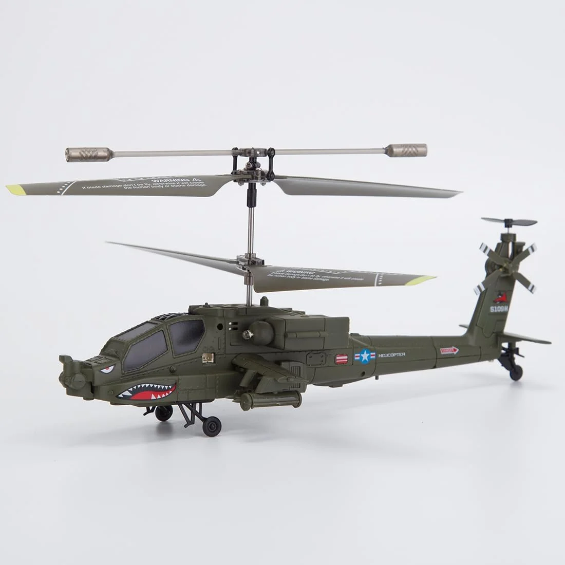 هلیکوپتر کنترلی FunXylophy مدل S109H Apache 2.4G 3CH با ملخ دوتایی و ژیروسکوپ تثبیت کننده، دارای چراغ های روشنایی شب، مناسب برای افراد مبتدی (نسخه RTF)