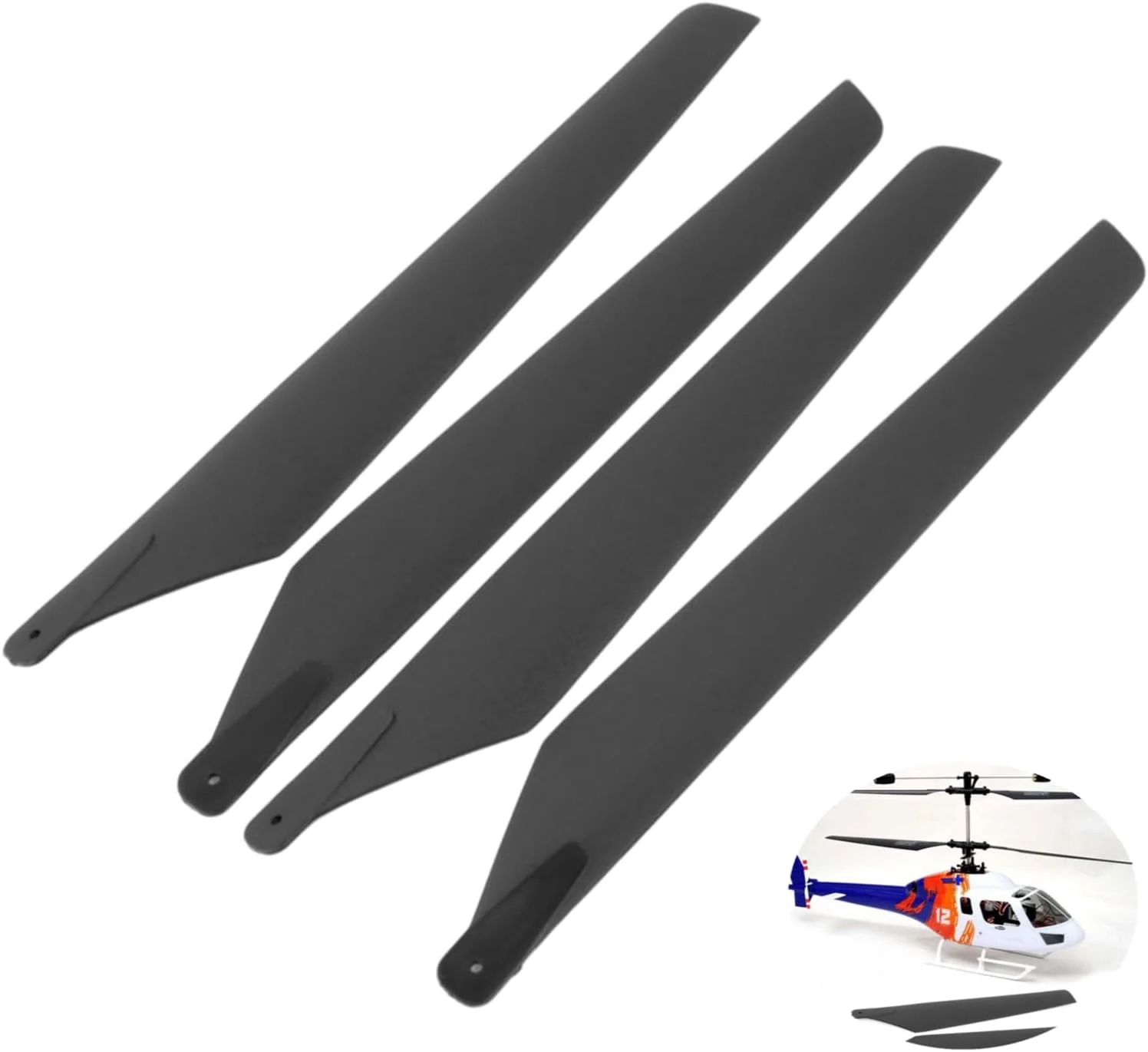 دو عدد تیغه اصلی هلیکوپتر آرسی، مناسب برای هلیکوپترهای آرسی V3 V4 5#4 5-8 Apache AH6، مشکی