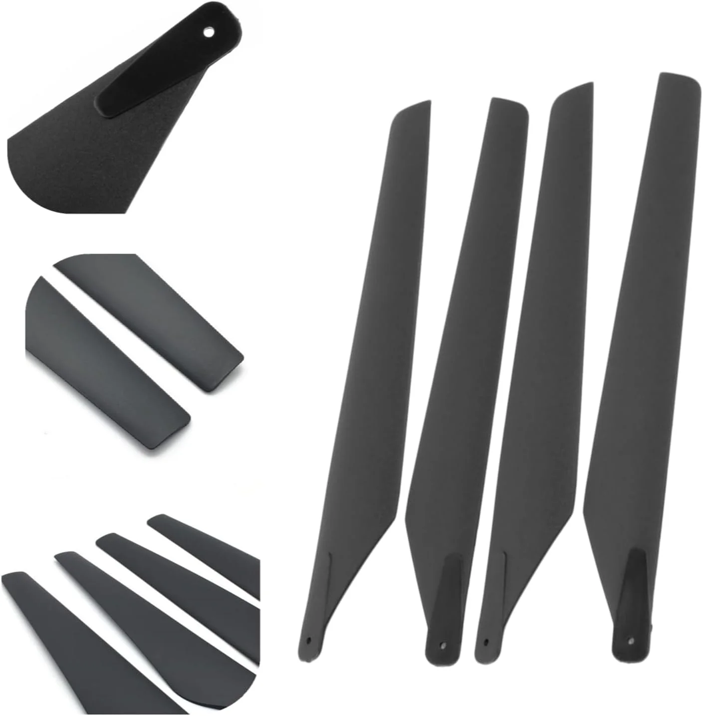 دو عدد تیغه اصلی هلیکوپتر آرسی، مناسب برای هلیکوپترهای آرسی V3 V4 5#4 5-8 Apache AH6، مشکی