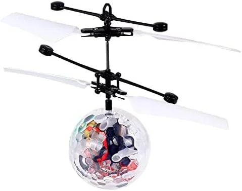 توپ پرنده با کنترل از راه دور، هلیکوپتر درخشان LED، پهپاد دستی با حسگر مادون قرمز، مناسب برای خانواده ها و اسباب بازی پسرانه و دخترانه برای سنین 8 سال به بالا