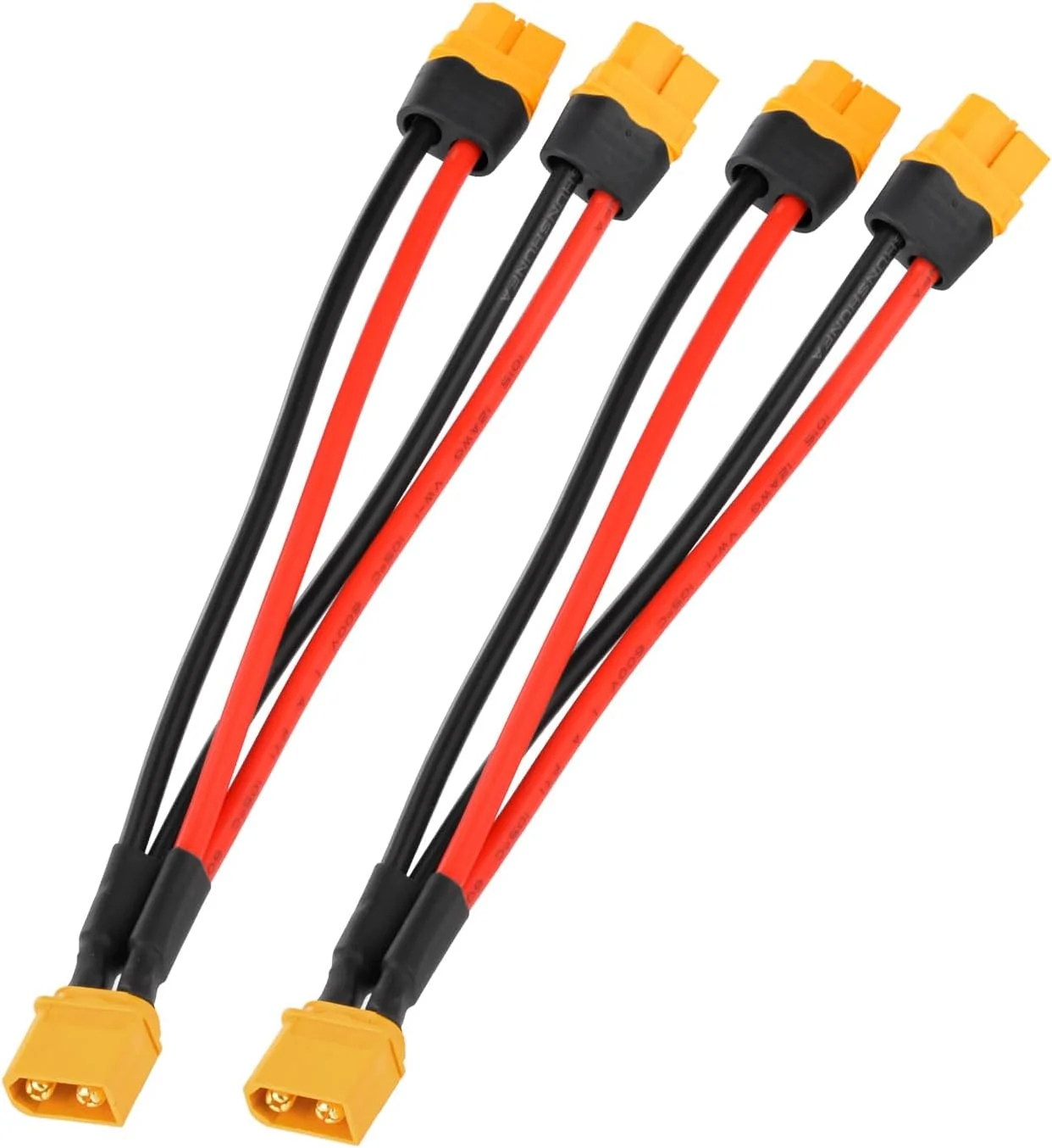 بسته 2 عددی کابل Y اسپلیتر XT60، کابل Y موازی XT60، دو XT60 مادگی به یک XT60 نری برای پهپاد RC Lipo (15 سانتی متر)