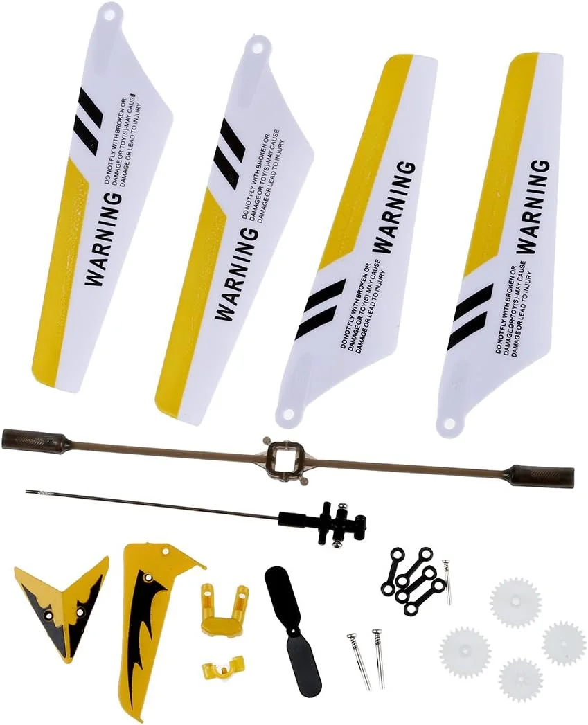 مجموعه کامل قطعات جایگزین S107 برای هلیکوپتر کنترلی سایما S107 (مجموعه 19 عددی، زرد)