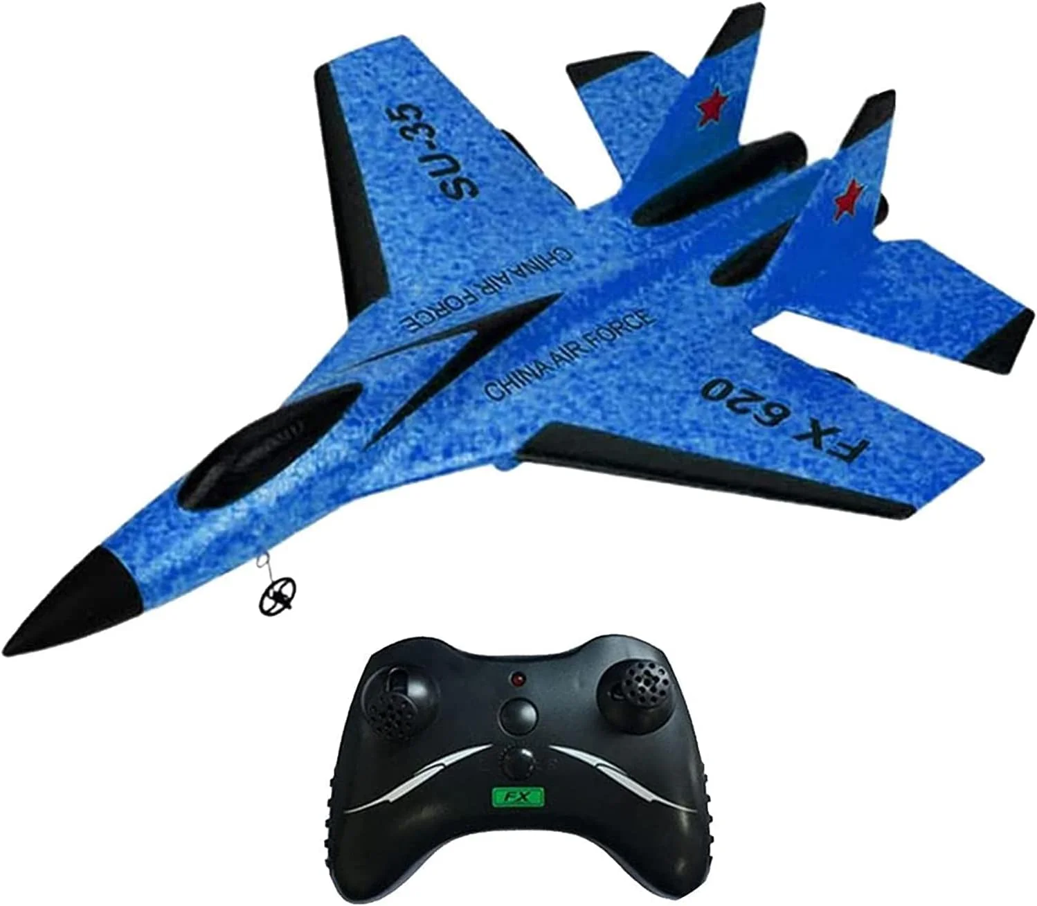 هواپیمای کنترلی، هواپیماهای کنترل از راه دور، هواپیمای کنترلی 2.4 گیگاهرتزی آماده پرواز، هواپیمای گلایدر کنترلی با پرواز آسان، اسباب بازی جنگنده جت هدیه برای کودکان و بزرگسالان مبتدی، شامل باتری، ژیروسکوپ 6 محوره، نور جذاب (آبی)