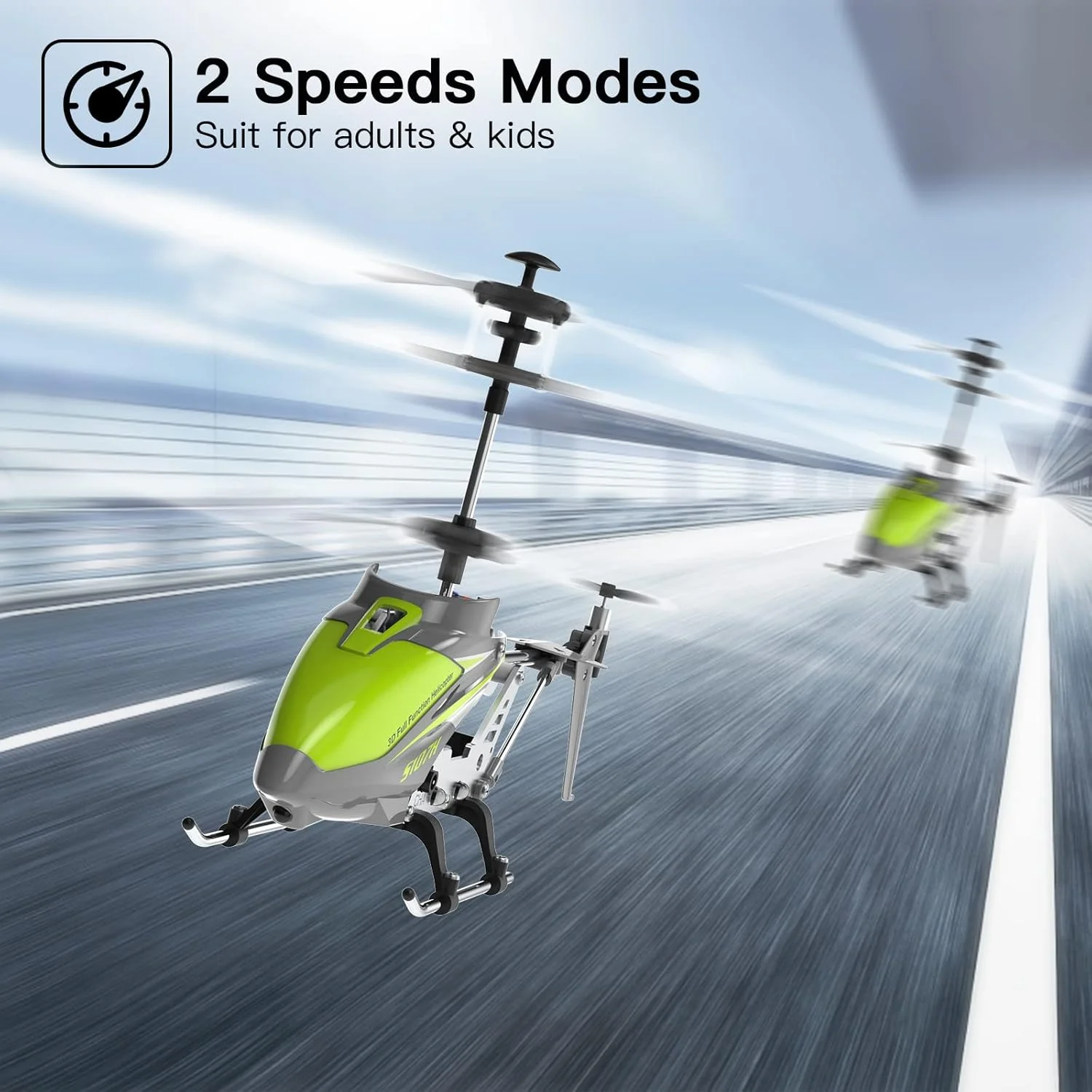 هلیکوپتر کنترلی Cheerwing، هلیکوپتر SYMA S107H RC با قابلیت حفظ ارتفاع، تیک آف/لندینگ با یک کلید، مینی هلیکوپتر با ژیروسکوپ برای بزرگسالان و کودکان (سبز)