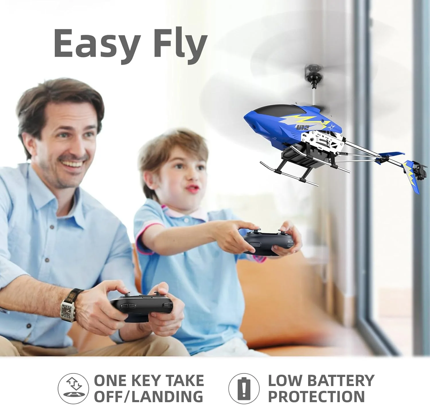 هلیکوپتر کنترلی Cheerwing U12 با قابلیت حفظ ارتفاع، هلیکوپتر مینی RC برای بزرگسالان و کودکان، یک دکمه برای بلند شدن/فرود و 2 باتری