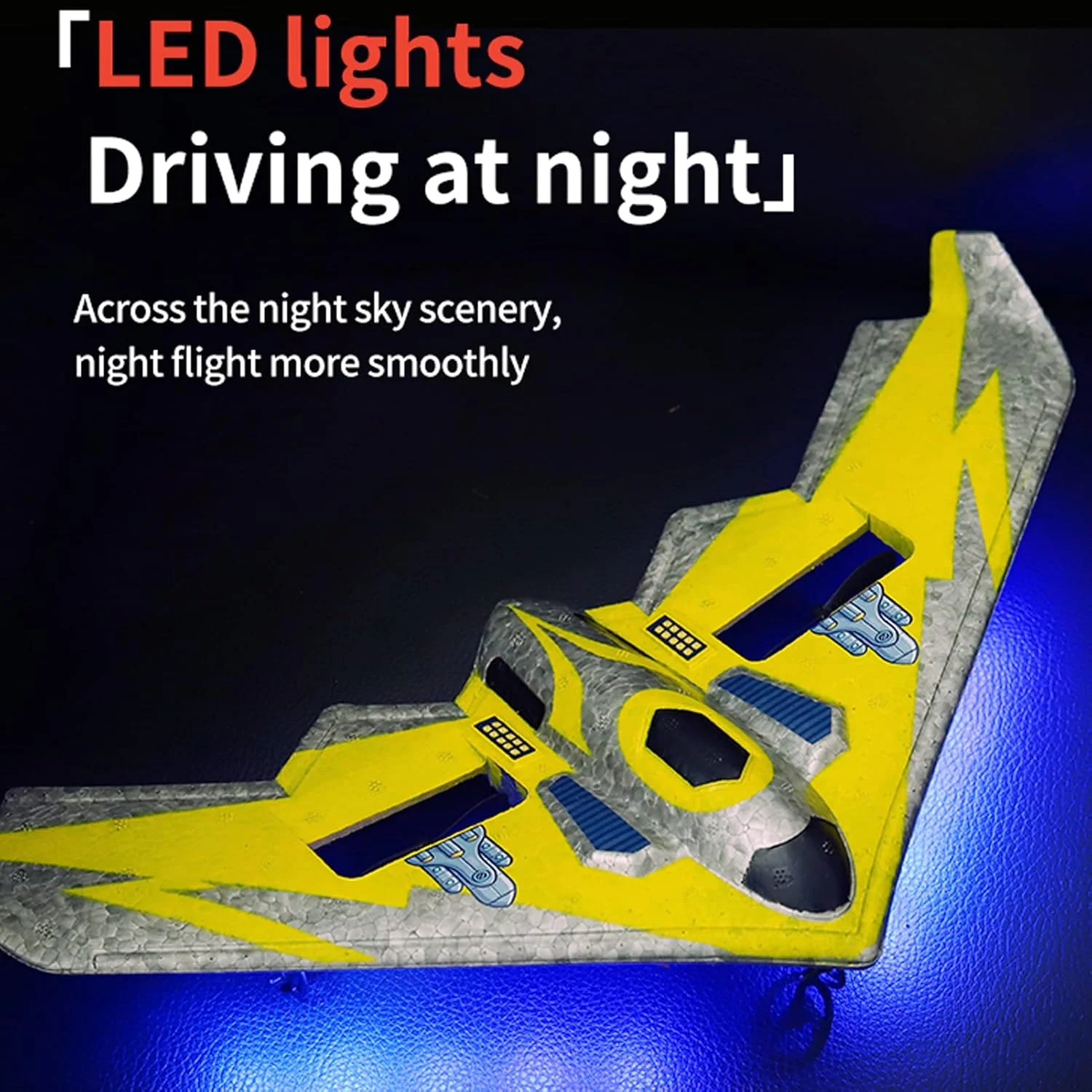 هواپیمای کنترلی فومی، هواپیمای آرسی 2.4 گیگاهرتز با چراغ، هدیه برای کودکان