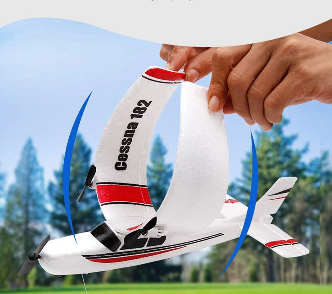هواپیمای کنترلی 2.4 گیگاهرتز 2 کاناله RTF، هواپیمای کنترلی با ژیروسکوپ 3 محوره برای مبتدیان، اسباب بازی های گلایدر پرواز آسان (طول بال 310 میلی متر)