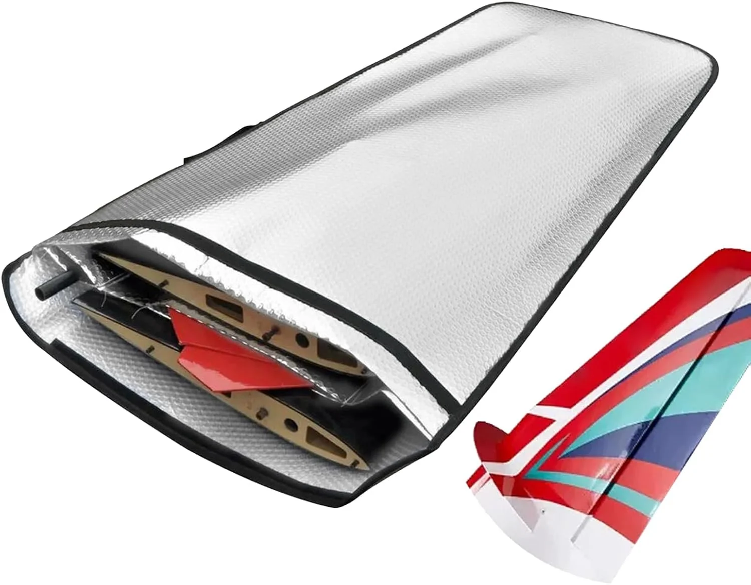 محافظ بال هواپیما | روکش محافظ حبابدار ضد آب - پوشش محافظ بال با دسته - برای حمل و نگهداری مدل هواپیما