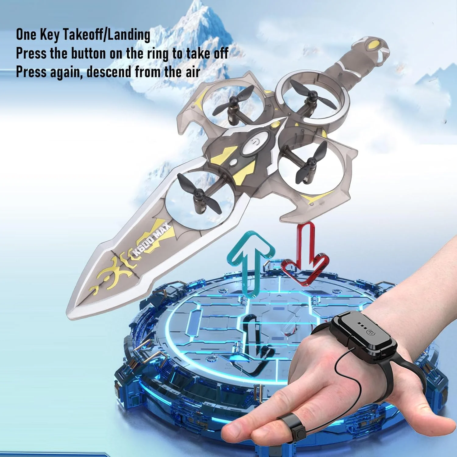 گلایدر آرسی شمشیر پرنده، هواپیمای کنترلی شمشیر پرنده با نور جذاب، چرخش 360 درجه، تیک آف و لندینگ با یک کلید، هواپیمای کنترل از راه دور برای بزرگسالان