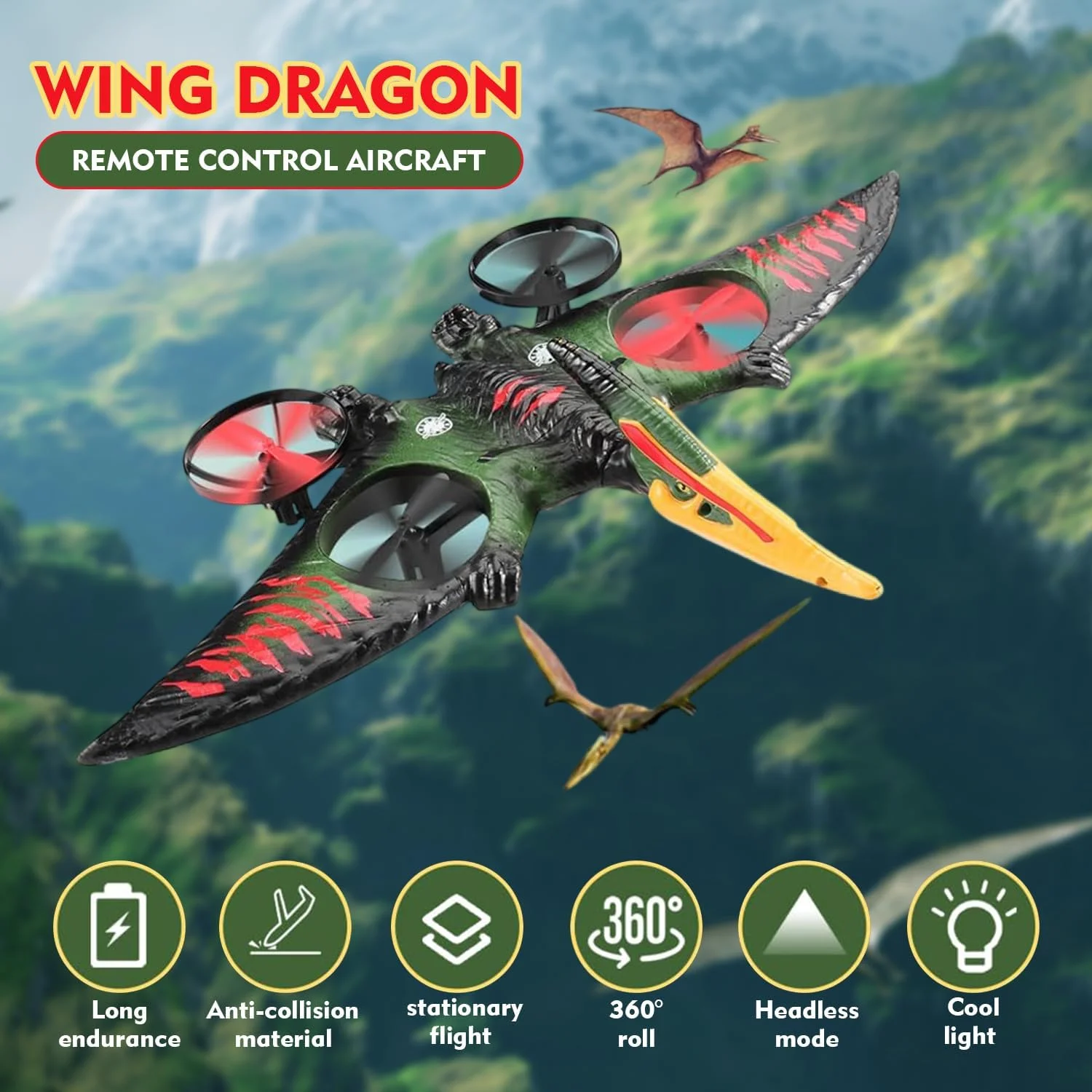 پهپاد اسباب بازی دایناسور پتراوداکتیل برای کودکان و بزرگسالان، هواپیمای اژدهای کنترل از راه دور با پرواز آسان برای مبتدیان، اسباب بازی هواپیمای آرسی سرگرمی، هدیه تولد برای پسران، کنترل از راه دور پهپاد اسباب بازی دایناسور پتراوداکتیل برای کودکان و بزرگسالان، هواپیمای اژدهای کنترل از راه دور با پرواز آسان برای مبتدیان، اسباب بازی هواپیمای آرسی سرگرمی، هدیه تولد برای پسران، کنترل از راه دور