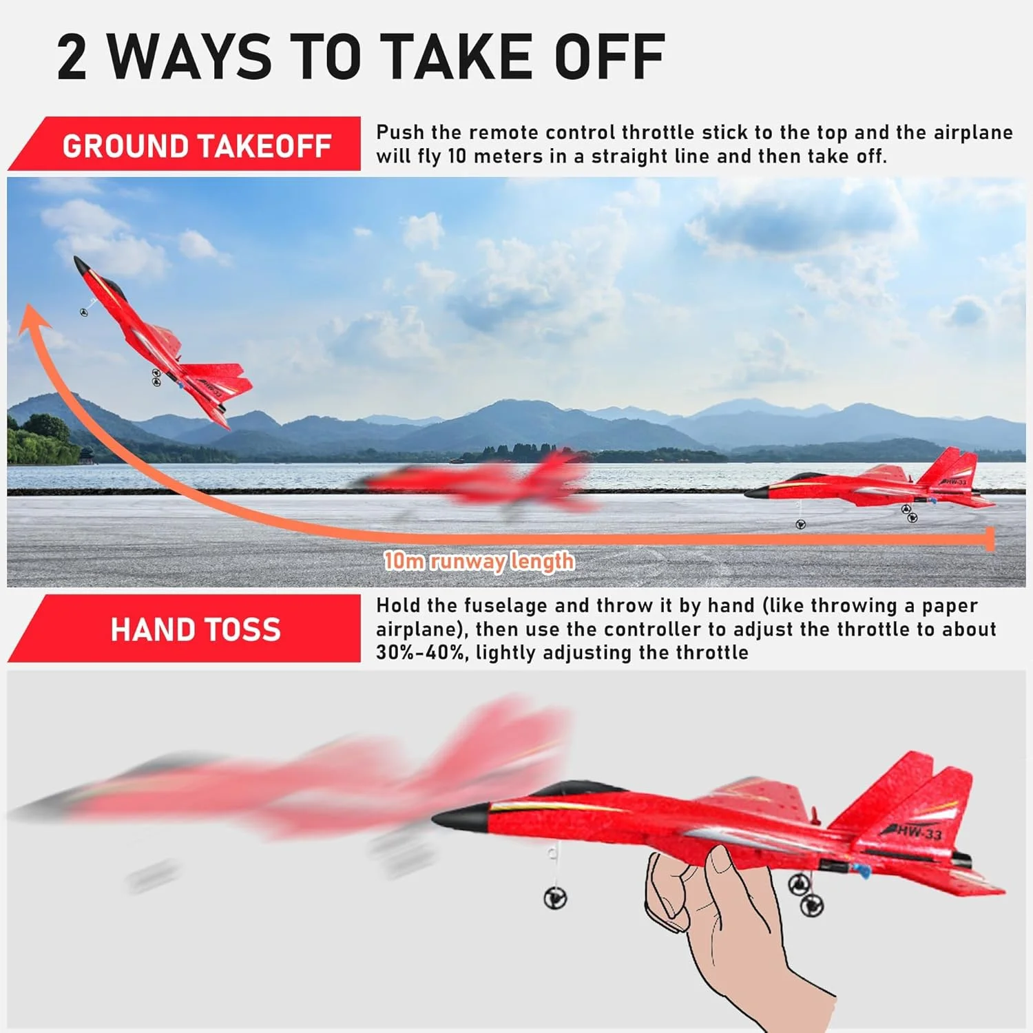 هواپیمای RC پینکه، هواپیمای گلایدر کنترل از راه دور برای کودکان 12 سال به بالا، هواپیمای RC فوم 2 کاناله اسباب بازی بی سیم با پرواز آسان برای بزرگسالان کودکان مبتدی پسران (قرمز)