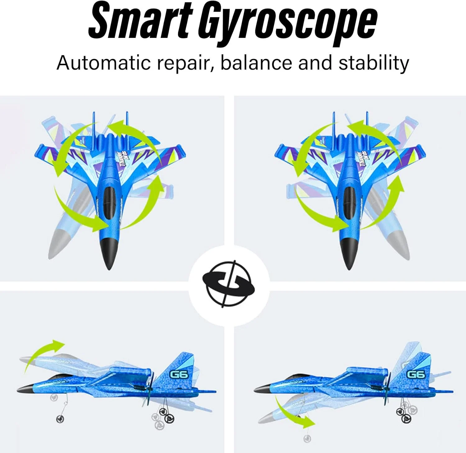 هواپیمای آرسی، هواپیمای کنترل از راه دور با چراغ ال ای دی برای کودکان و بزرگسالان (2 باتری)
