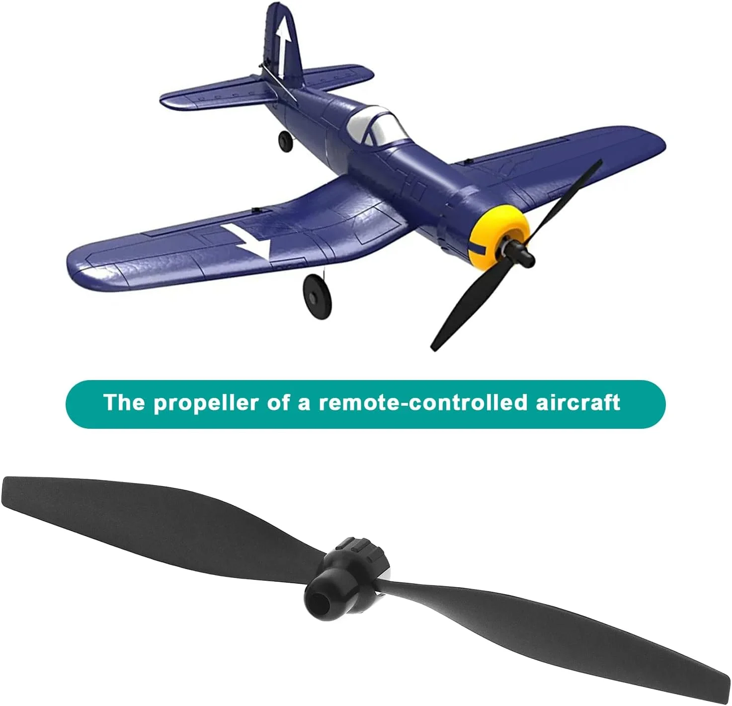 مجموعه 3 عددی ملخ هواپیمای آرسی جایگزین لرد آو تولز + 3 عدد محافظ ملخ هواپیما و 3 عدد آداپتور هواپیما سازگار با هواپیمای VolantexRC F4U/T-28