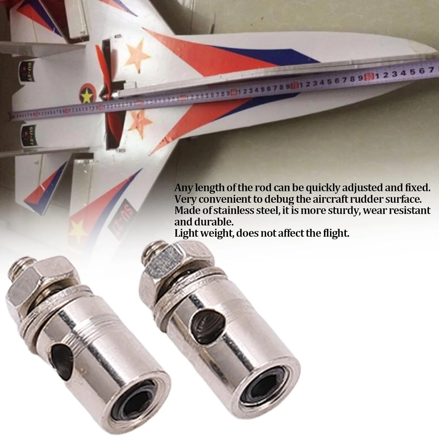 اتصالات میله فشاری RC مدل Keenso D1.8mm، استاپر اتصال اهرمی میله فشاری قابل تنظیم برای میله های فشاری 1.5mm، 1.6mm، 1.7mm و 1.8mm