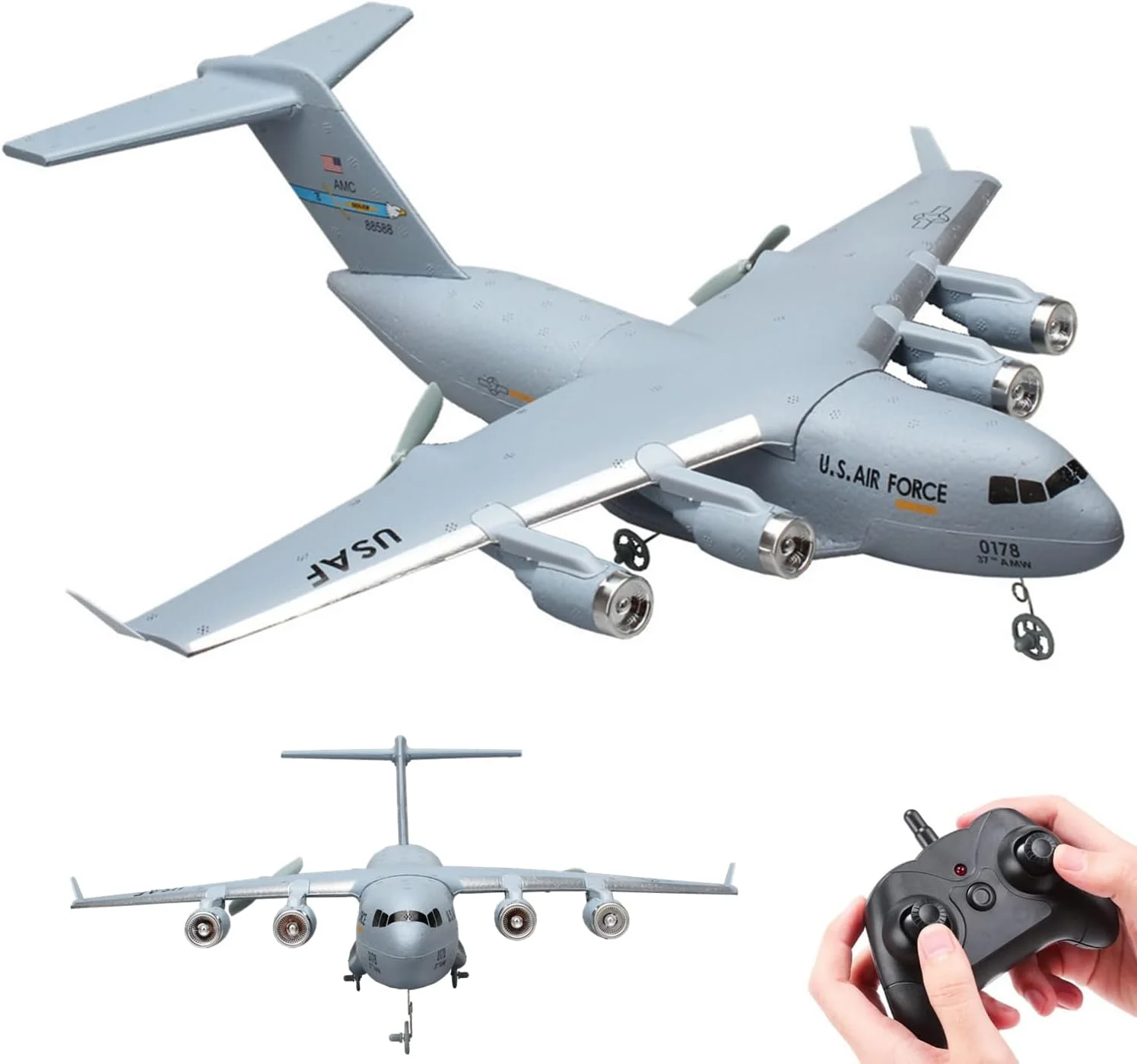 هواپیمای RC، هواپیمای کنترل از راه دور آماده پرواز، هواپیمای RC دو کاناله C17، هواپیمای کنترل از راه دور برای پسران، کودکان، بزرگسالان و مبتدیان